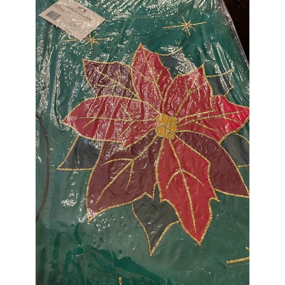 Vintage 1996 NCE Poinsettias Mailbox Cover Wrap Double Sided Christmas Holiday - Picture 2 of 4